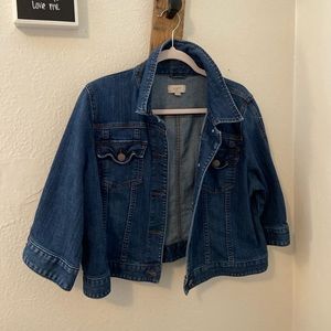 3/4 length sleeve Jean Jacket-Loft